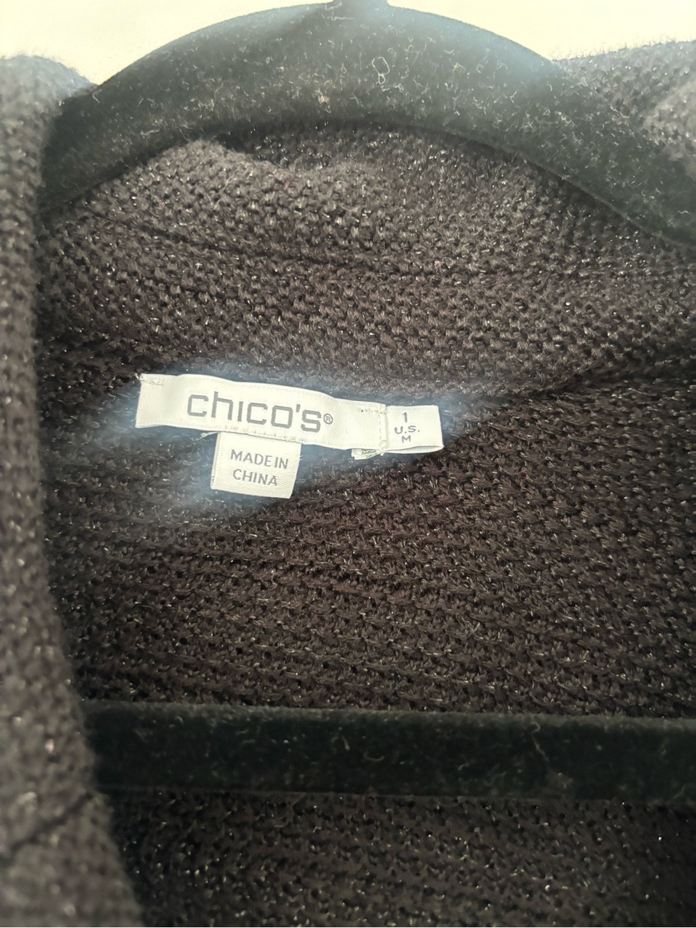 Chico's M Embellished Black Double-Breasted Blazer Jacket - Picture 3 of 6